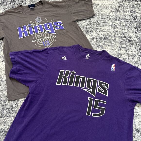 Sacramento Kings 15 Cousins Purple, Gray Evans Men's Shirt ADIDAS Large NBA Lot - Picture 1 of 12